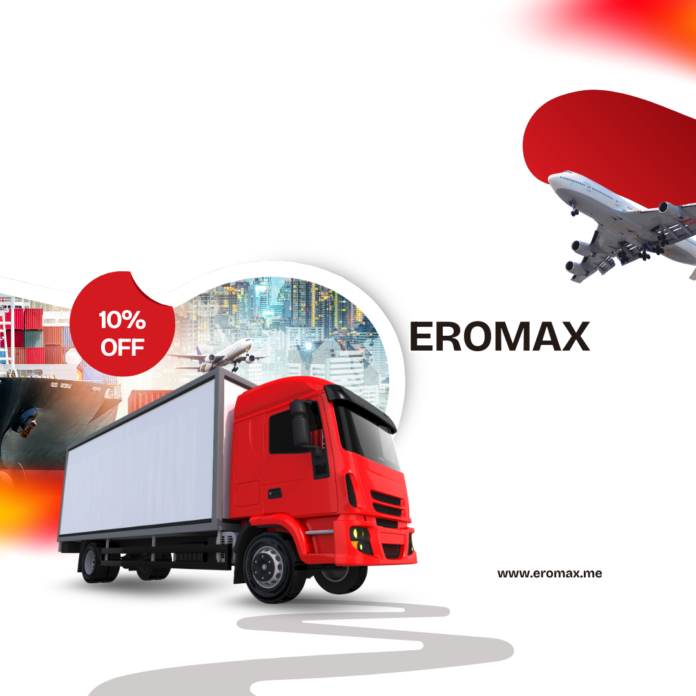 **Logo d'Eromax - Entreprise de livraison rapide et fiable pour e-commerce au Maroc. 🚚📦**